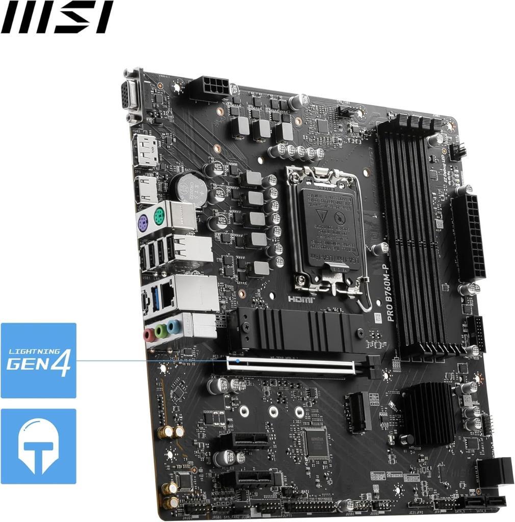 MSI Pro B760M-P Intel LGA1700 DDR5 Micro ATX Anakart
