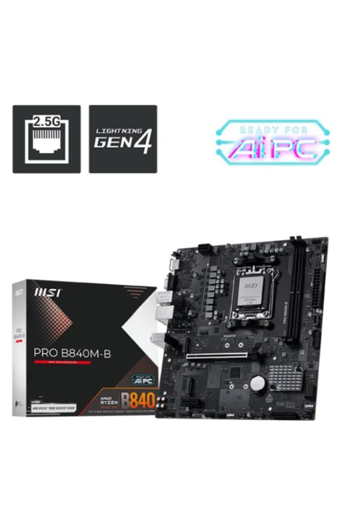 MSI Pro B840M-B AMD AM5 DDR5 Micro ATX Anakart Outlet