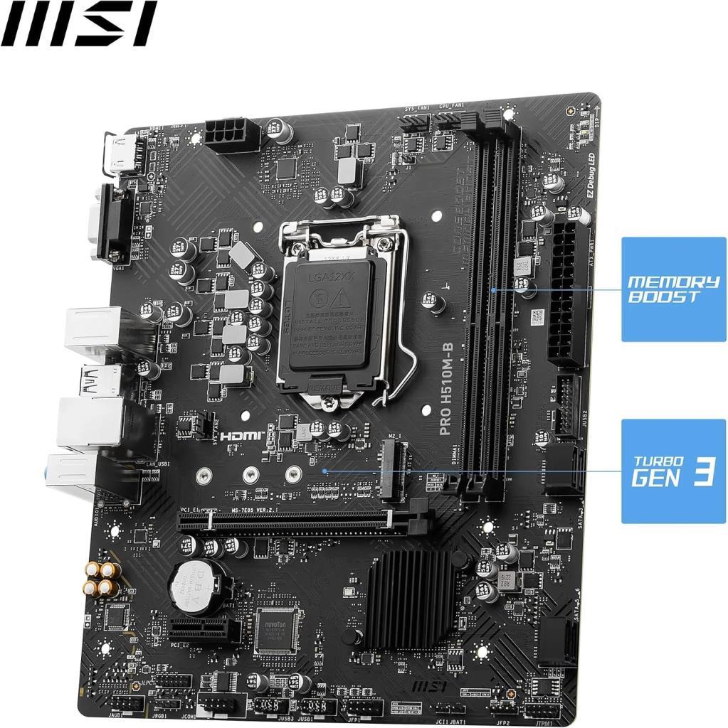 MSI Pro H510M-B Intel LGA1200 DDR4 Micro ATX اللوحة الأم مخرج
