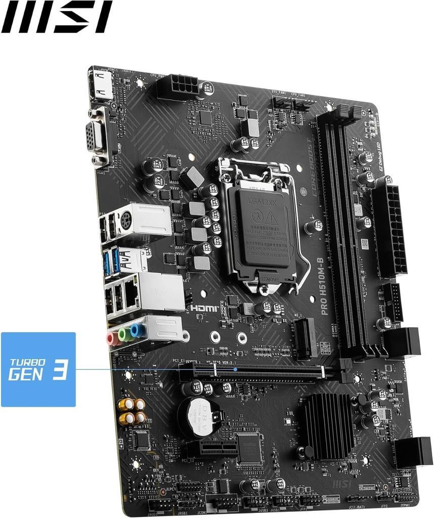 MSI Pro H510M-B Intel LGA1200 DDR4 Micro ATX اللوحة الأم مخرج