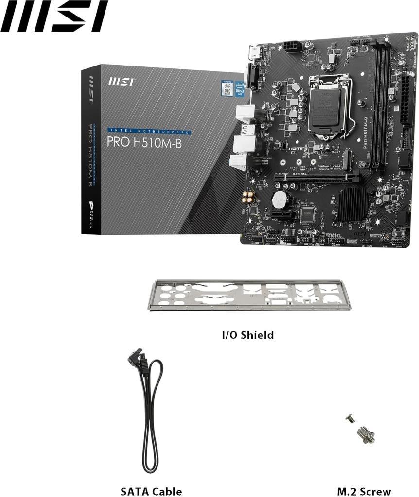 MSI Pro H510M-B Intel LGA1200 DDR4 Micro ATX اللوحة الأم مخرج