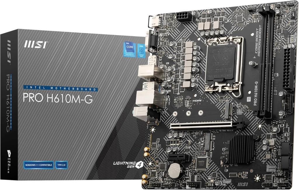 MSI PRO H610M-G Intel H610 Soket 1700 DDR5 5600MHz mATX Gaming (Oyuncu) Anakart Outlet