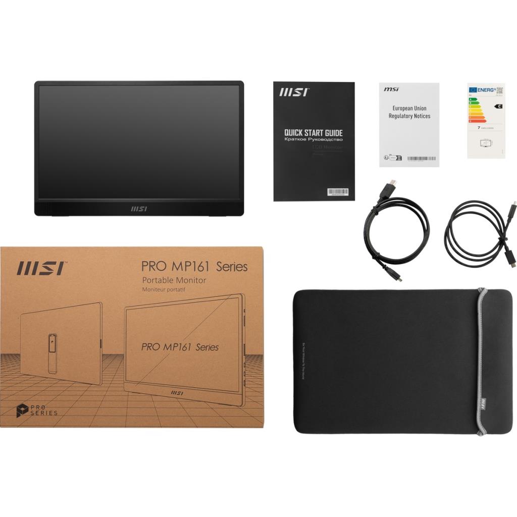 MSI PRO MP161 E2U 15.6" 4 ms Full HD IPS 60 Hz Taşınabilir Monitör