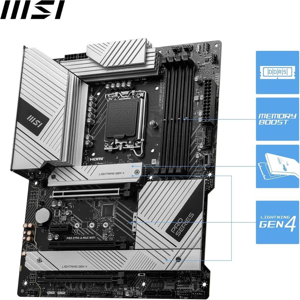 MSI Pro Z790-A Max Wi-Fi Intel LGA1700 DDR5 ATX Anakart - OUTLET