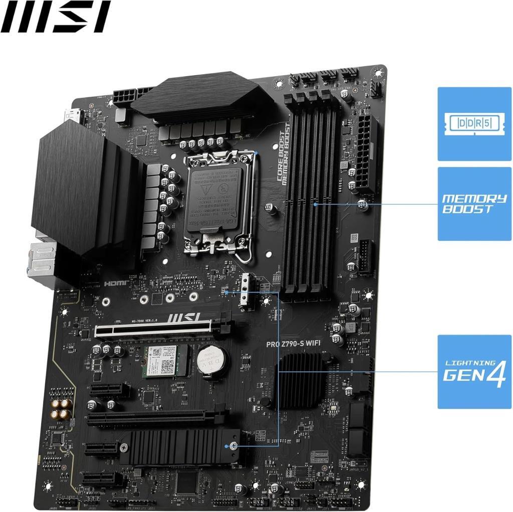 MSI Pro Z790-S Wi-Fi Intel LGA1700 DDR5 ATX Anakart Teşhir