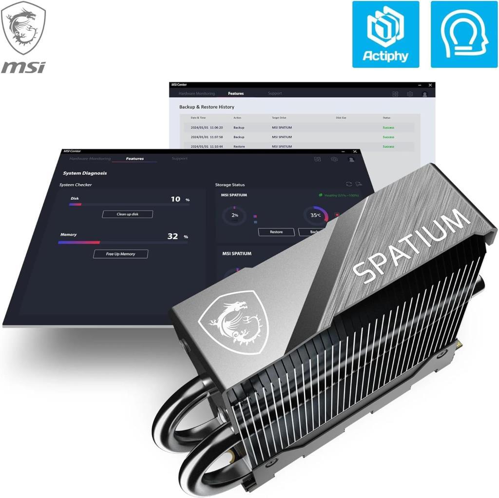 MSI Spatium M570 Pro PCI-Express 5.0 2 TB M.2 SSD with Frozr Cooler