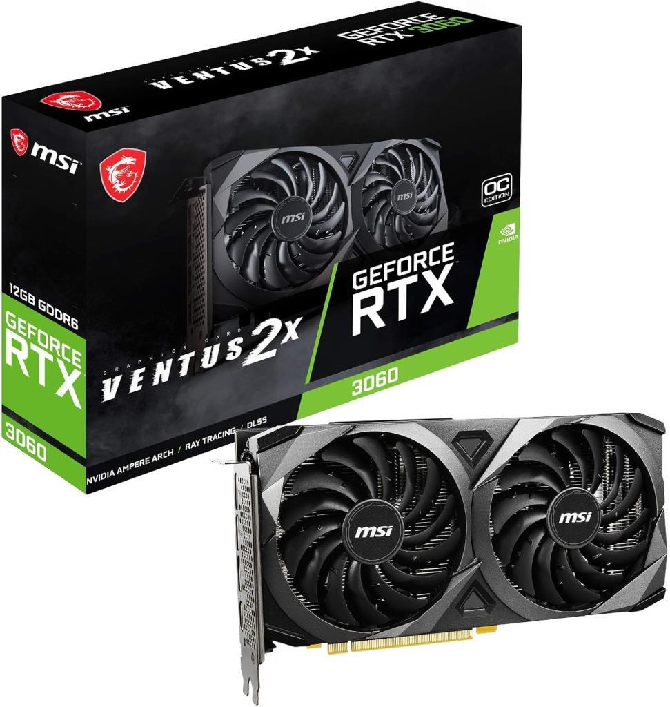 MSI RTX 3060 Ventus 2X 12G OC 192 Bit GDDR6 12 GB Graphics Card - Outlet