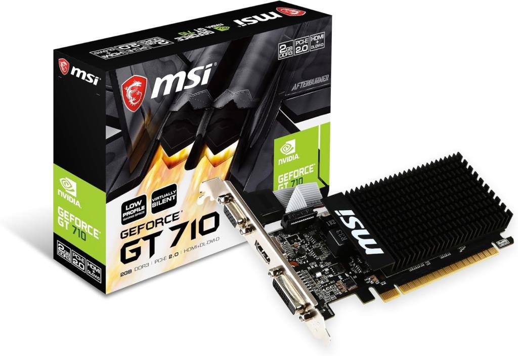 MSI VGA GT 710 2GD3H LP GT710 2GB DDR3 64b DX12 PCIE 3.0 x16 (1xVGA 1xDVI 1xHDMI) Ekran Kartı Teşhir