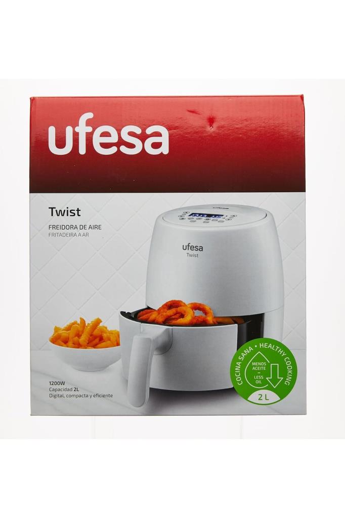 Twist Airfryer, 2 L, 6 Programlı, 1200 W, Zaman Ayarlı Saat, 80 ila 200 derece Sıcaklık, Yapışmaz Kaplama , Beyaz