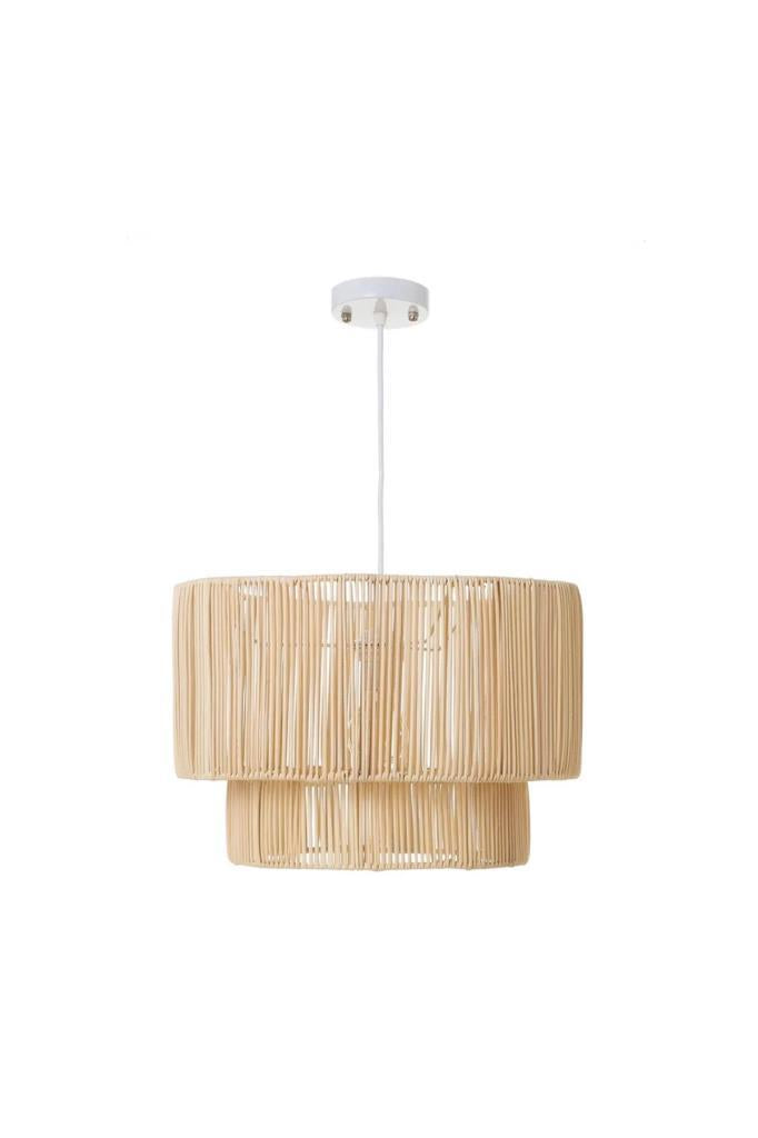 Rattan Dekoratif Sarkıt Avize 40x26 Cm Naturel - Outlet