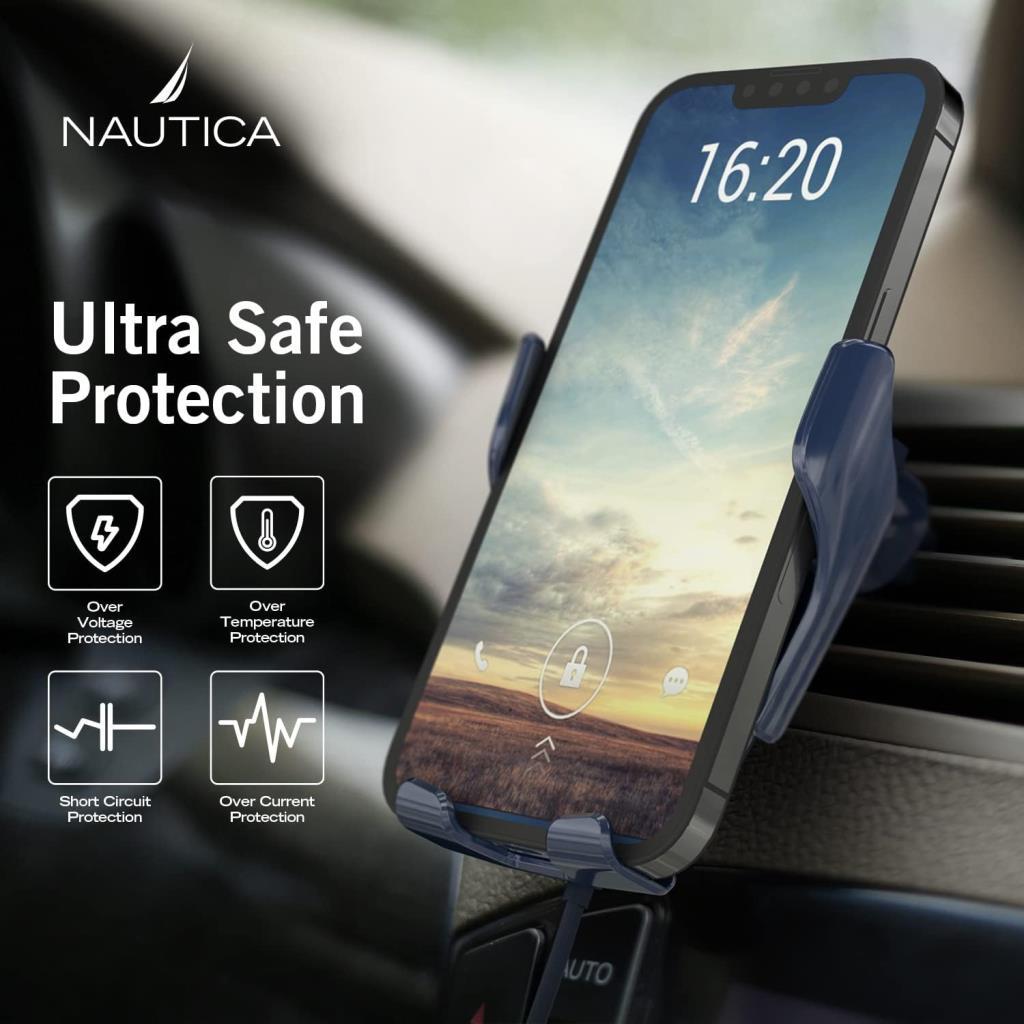 E-Trendy Shop Nautica CH220 Wireless Araç Içi Şarj Cihazı ve Telefon Tutucu Navy -TEŞHİR