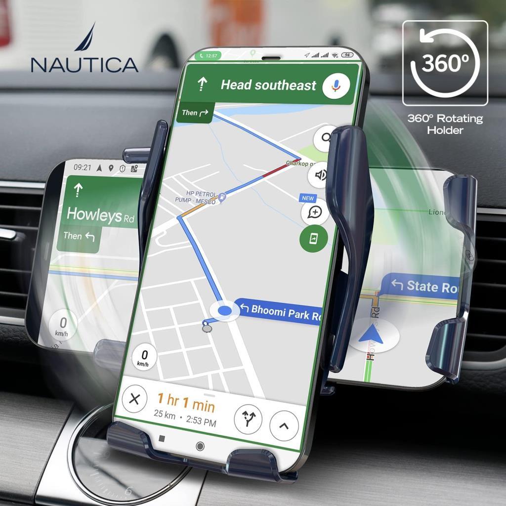 E-Trendy Shop Nautica CH220 Wireless Araç Içi Şarj Cihazı ve Telefon Tutucu Navy -TEŞHİR