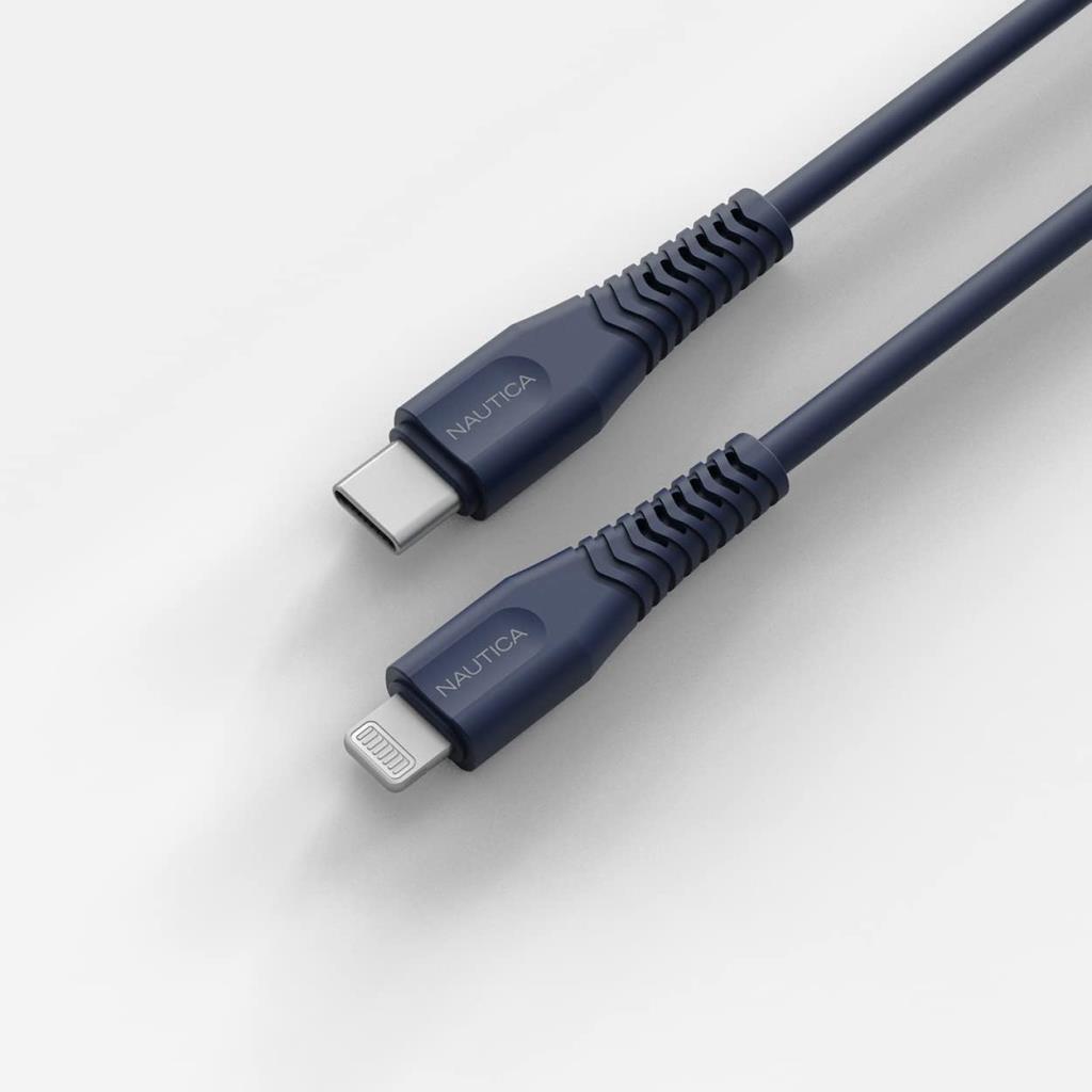 Nautica USB C - Lightning Kablosu, Tip C - Yıldırım Kablosu, USB C Şarj Cihazı, MFi Onaylı, Hızlı Şarj Cihazı, iPhone 13/12 Pro Max/11/X/XS/XR, iPad, AirPod, 4 Ft. (Lacivert) için Şarj Kablosu