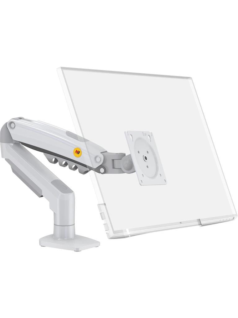 North Bayou F80-W Beyaz 17-30 inç Tek Kollu Amortisörlü Monitör Standı - Outlet