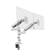 North Bayou H180 Beyaz 17-27 inç İki Kollu Amortisörlü Monitör Standı Teşhir