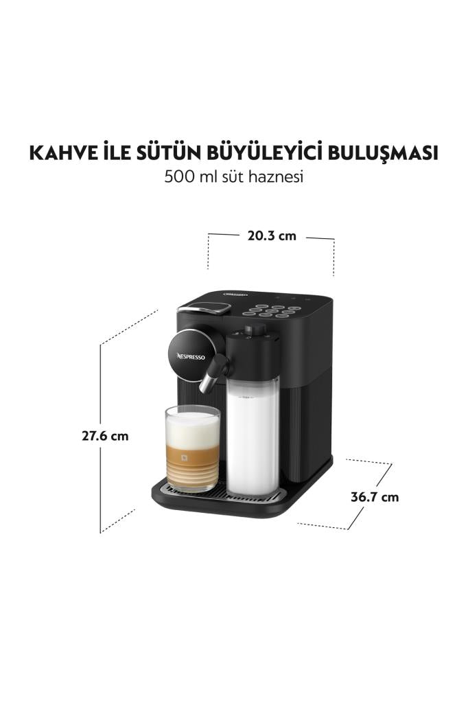 Nespresso F541 Gran Lattissima Siyah Kapsül Kahve Makinesi Outlet