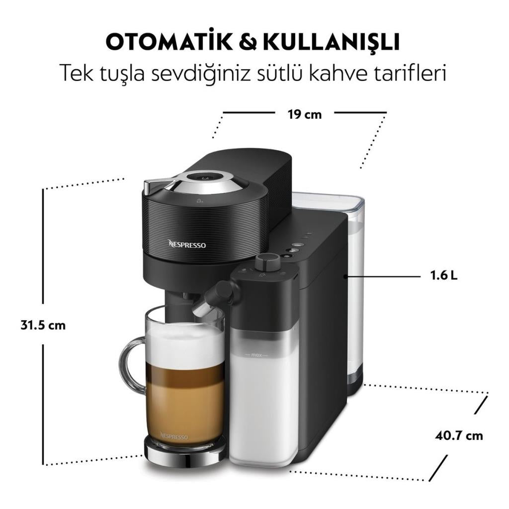Nespresso Vertuo Lattissima Matte Black Kapsül Kahve Makinesi - Outlet