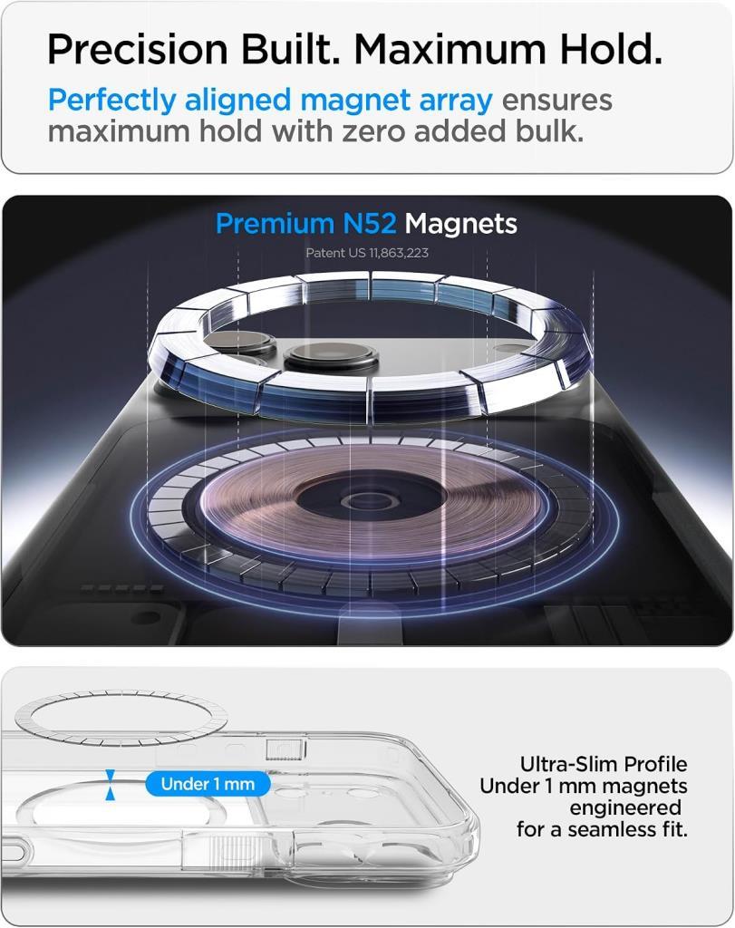 Spigen iPhone 18 Pro Max / 17 Pro Max ile Uyumlu MagSafe Kılıf Ultra Hybrid T Mag Fit Glossy White - ACS10046 - TEŞHİR