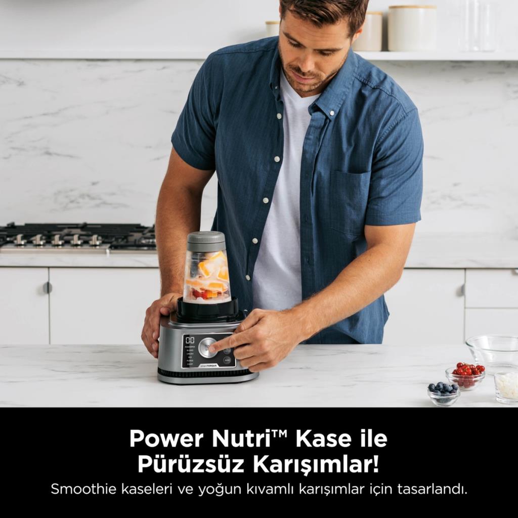 Ninja Foodi Power, 3-in-1 Akıllı Tork Ve Auto-IQ Sistemli Nutri Blender, 1200W, 6 Programlı, 2.1