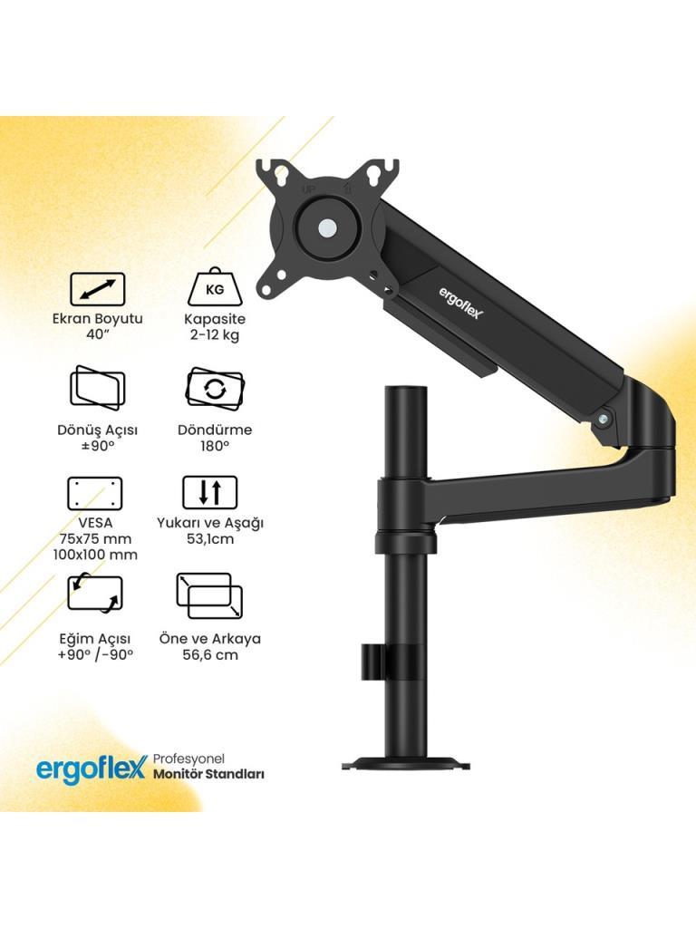 North Bayou H100 17-30 inç Tek Kollu Amortisörlü Monitör Standı Teşhir
