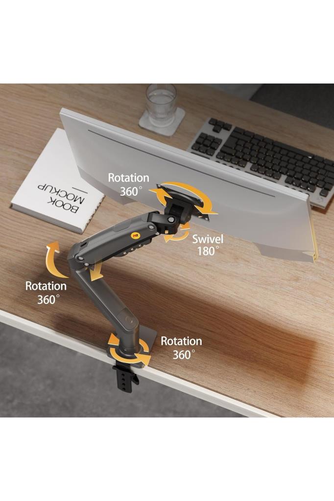 North Bayou F80-G Gri 17-30 inç Tek Kollu Amortisörlü Monitör Standı