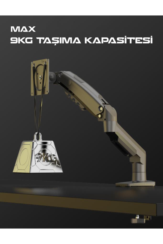 North Bayou F80-G Gri 17-30 inç Tek Kollu Amortisörlü Monitör Standı