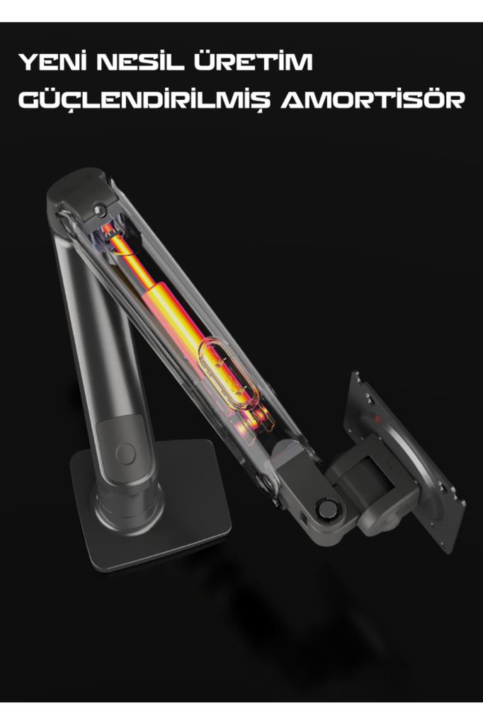 North Bayou F80-G Gri 17-30 inç Tek Kollu Amortisörlü Monitör Standı