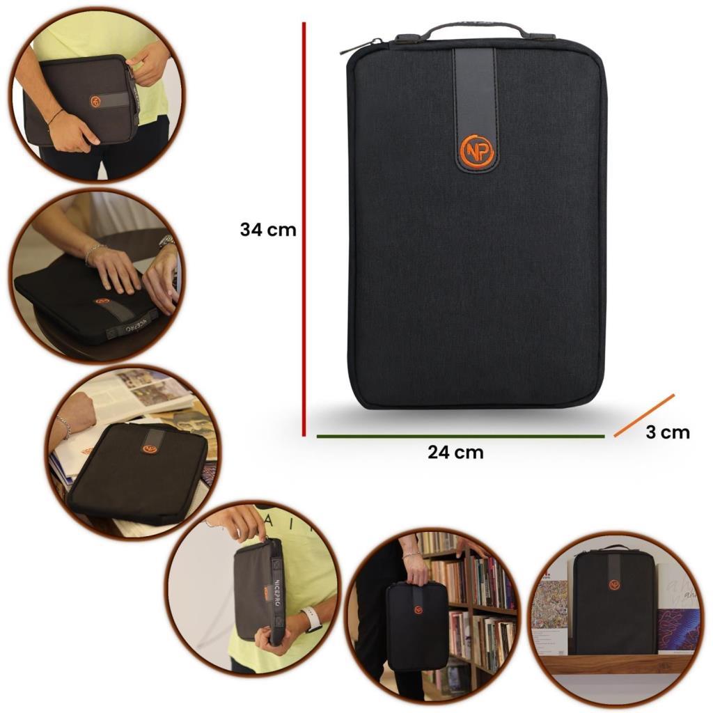 NPO Ace 13'' Macbook, Apple Ipad Uyumlu,Ultra Korumalı Notebook & Tablet Kılıfı/Çantası-Siyah - Outlet
