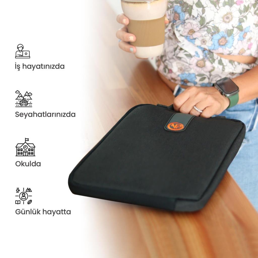 NPO Ace 13'' Macbook, Apple Ipad Uyumlu,Ultra Korumalı Notebook & Tablet Kılıfı/Çantası-Siyah - Outlet