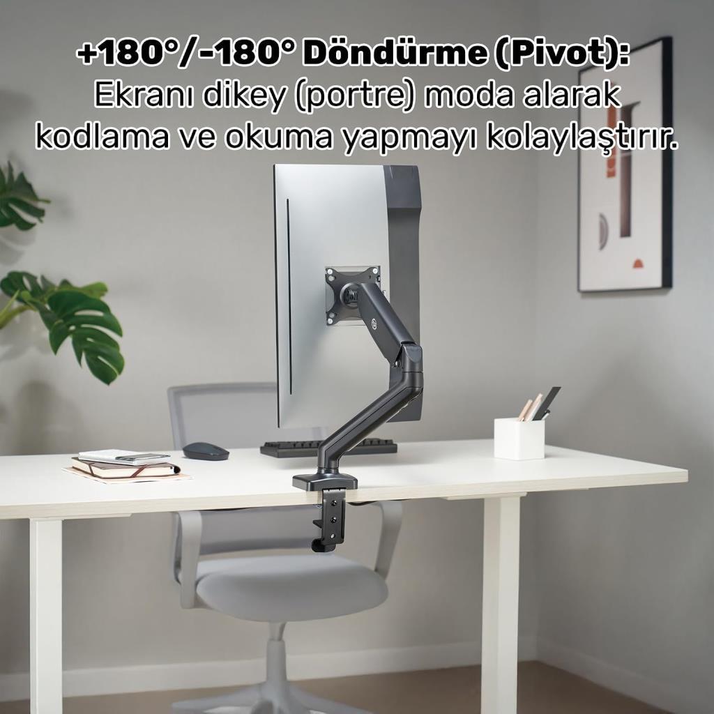 Npo STD46012B Airgrip 17-32 inç Tek Kollu Amortisörlü Monitör Standı - Outlet