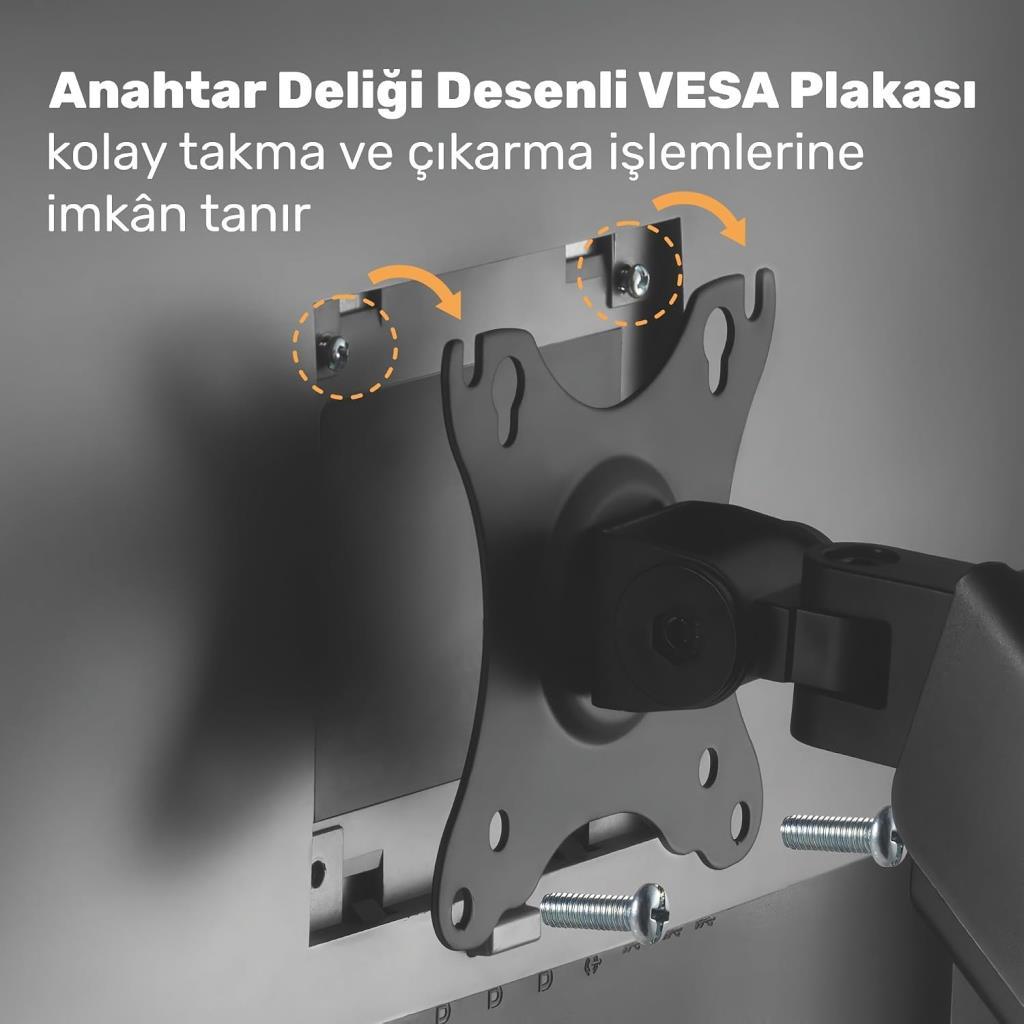 Npo STD46012B Airgrip 17-32 inç Tek Kollu Amortisörlü Monitör Standı - Outlet