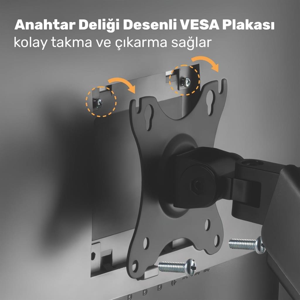 Npo STD46024E Airgrip 17-32 İki Kollu Amortisörlü Monitör Standı - Outlet