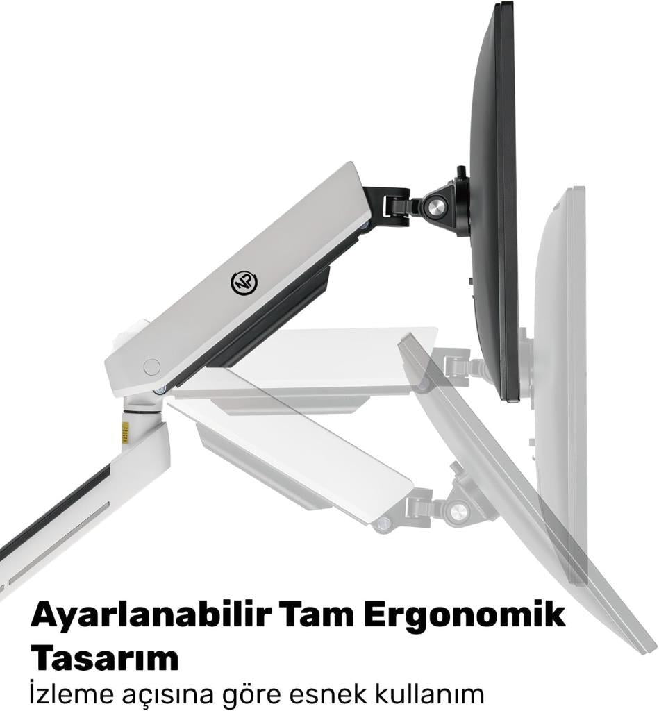 Npo STD54024HLW Elysium 27-35 inç İki Kollu Amortisörlü Monitör Standı - Outlet