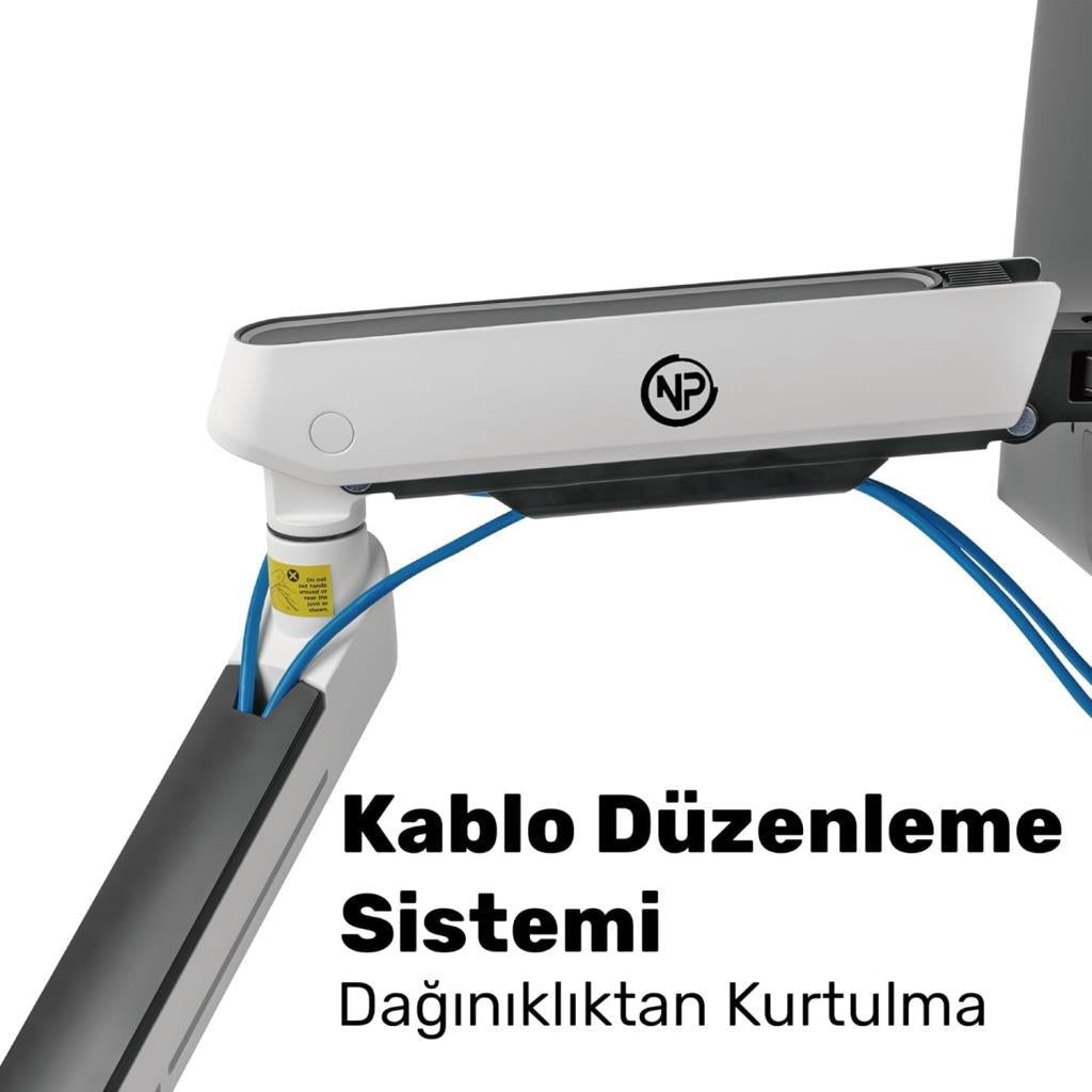 Npo STD54024HLW Elysium 27-35 inç İki Kollu Amortisörlü Monitör Standı - Outlet