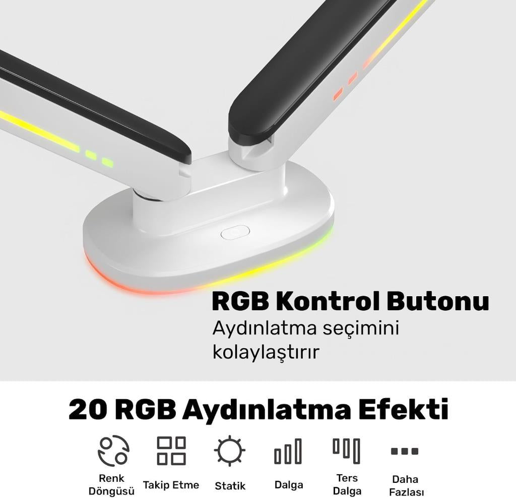 Npo STD54024HLW Elysium 27-35 inç İki Kollu Amortisörlü Monitör Standı - Outlet