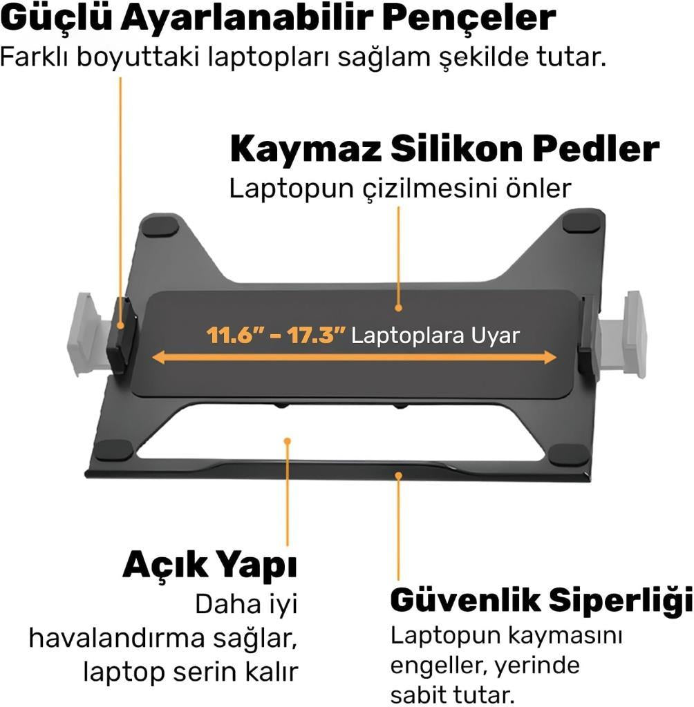 Yıldızan NPO STD72024MLG 17-32" Monitör 11-17" Laptop Destekli Stand, Alüminyum İkili Kol, Ergonomik Yüksekli - Outlet