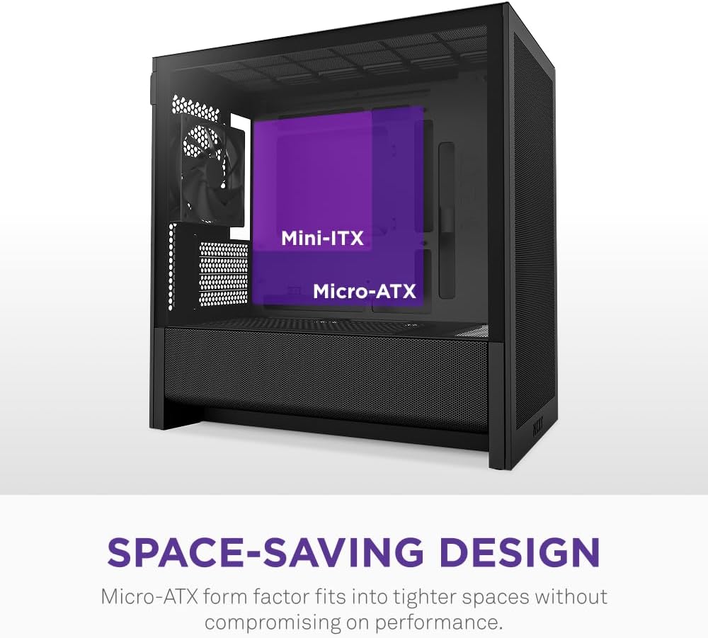 NZXT H3 Flow CC-H31FB-01 Fanlı Siyah Micro ATX Oyuncu Kasası - TESHİR