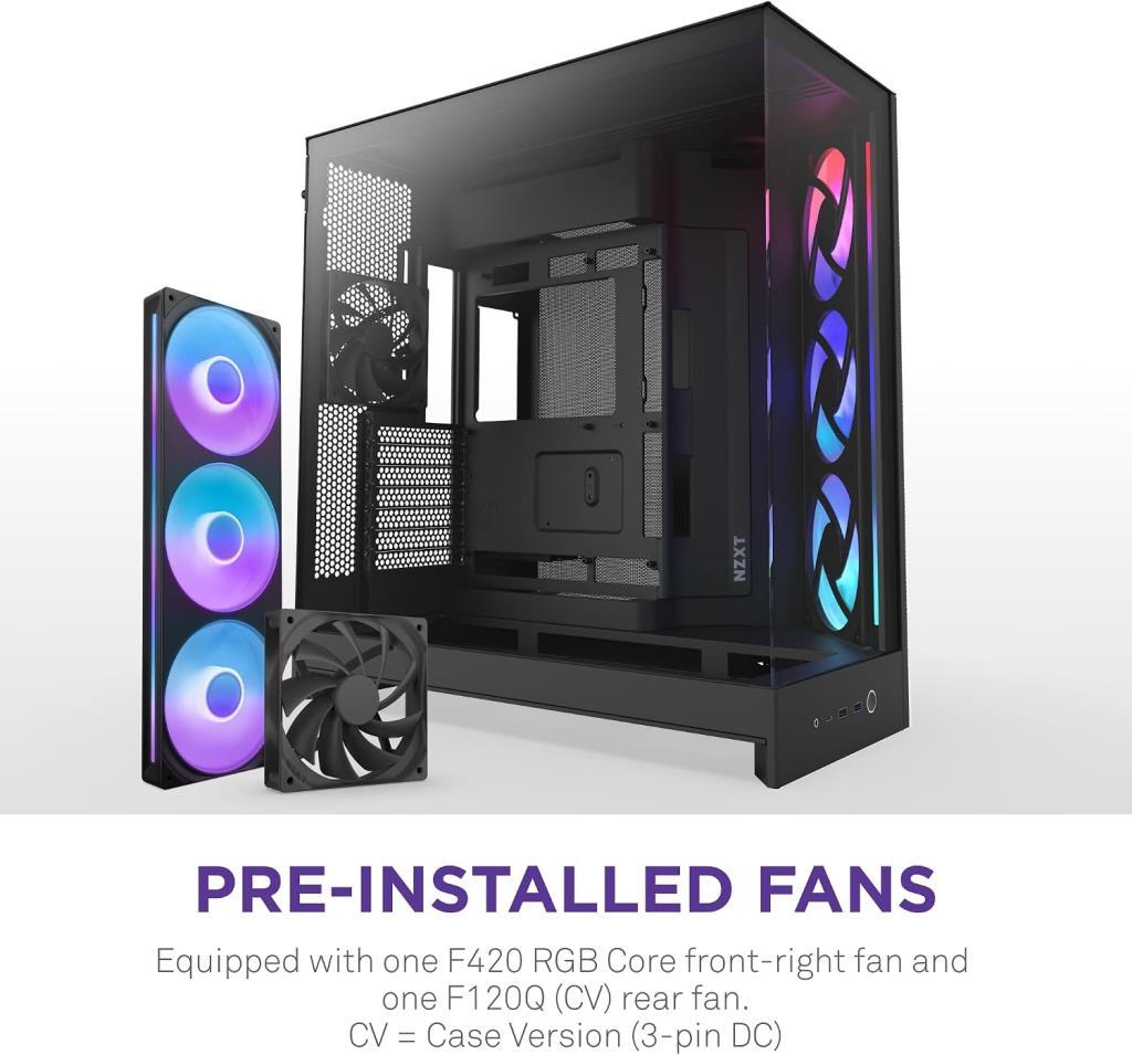 NZXT H9 Flow RGB Large CM-H92FB-R1 Fanlı Siyah E-ATX Oyuncu Kasası - Outlet