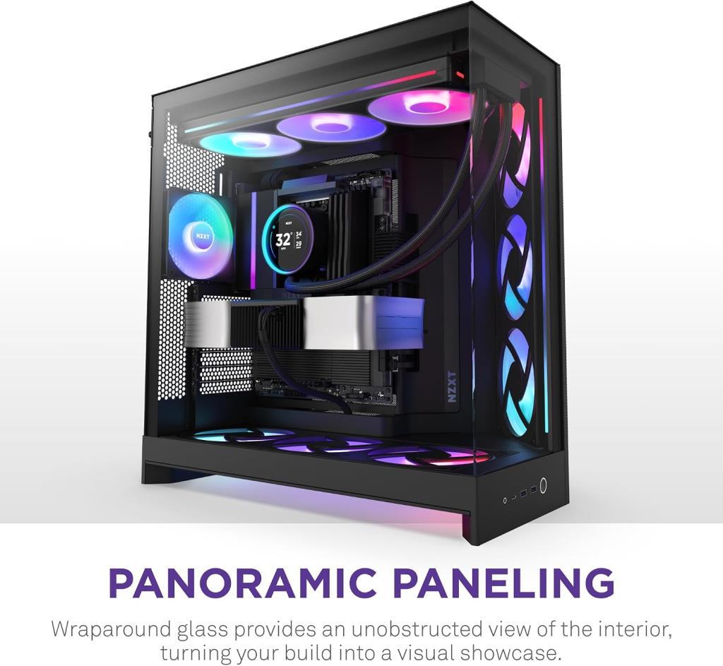 NZXT H9 Flow RGB Large CM-H92FB-R1 Fanlı Siyah E-ATX Oyuncu Kasası - Outlet