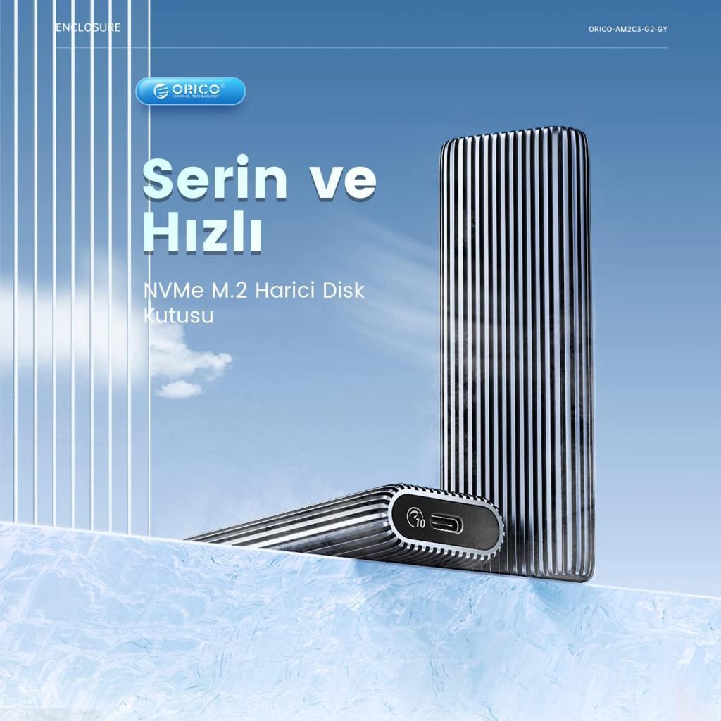 ORICO M.2 SATA SSD Enclosure USB 3.2 Gen2 M-Key / B&M-Key 10Gbps SSD Disk Kutusu - Outlet