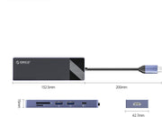 Orico Type-C PD100W HDMI 4K 30 Hz RJ45 SD TF 5 Gbps Type-C 4 USB-A Portlu Çoklayıcı Hub - TEŞHİR