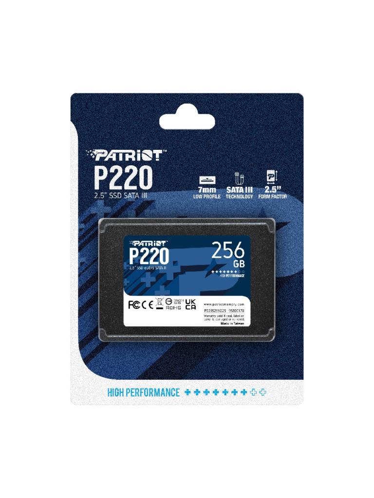 PATRIOT P220 256GB 550/490MB/s 2.5'' SATA3 SSD P220S256G25