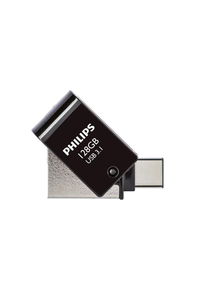 Philips 128 GB USB 3.1 & Type-C 2 si 1 Arada Çift Girişli Metal USB Bellek - OUTLET