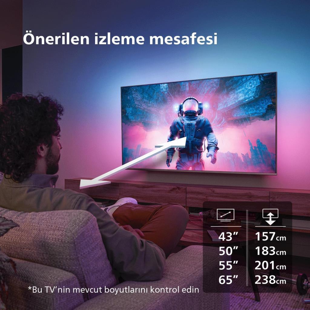 Philips The One 65PUS8909 4K Ultra HD 65" 165 Ekran Uydu Alıcılı Smart Ambilight LED TV Outlet