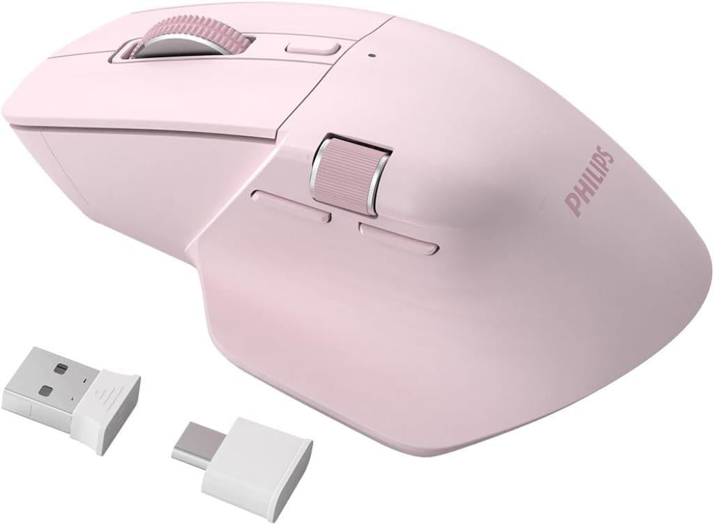 Philips SPK7858 Pembe Şarjlı Sessiz Optik Kablosuz Mouse - TEŞHİR
