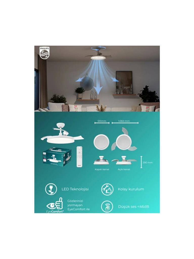 Philips Bliss Aydınlatmalı Tavan Vantilatörü Teşhir