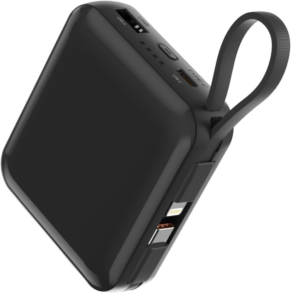 Philips DLP5713CB/00 10.000 mAh 22,5W USB-C ve Lightning Dahili Kablolu Hızlı Şarj Powerbank Siyah - Teşhir