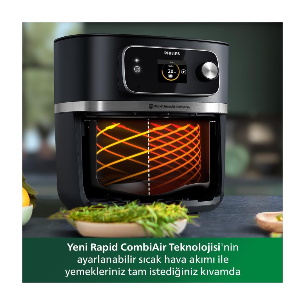 Philips Airfryer 7000 Serisi HD9880/90 Combi XXL Connected 8.3 lt Yağsız Fritöz - OUTLET