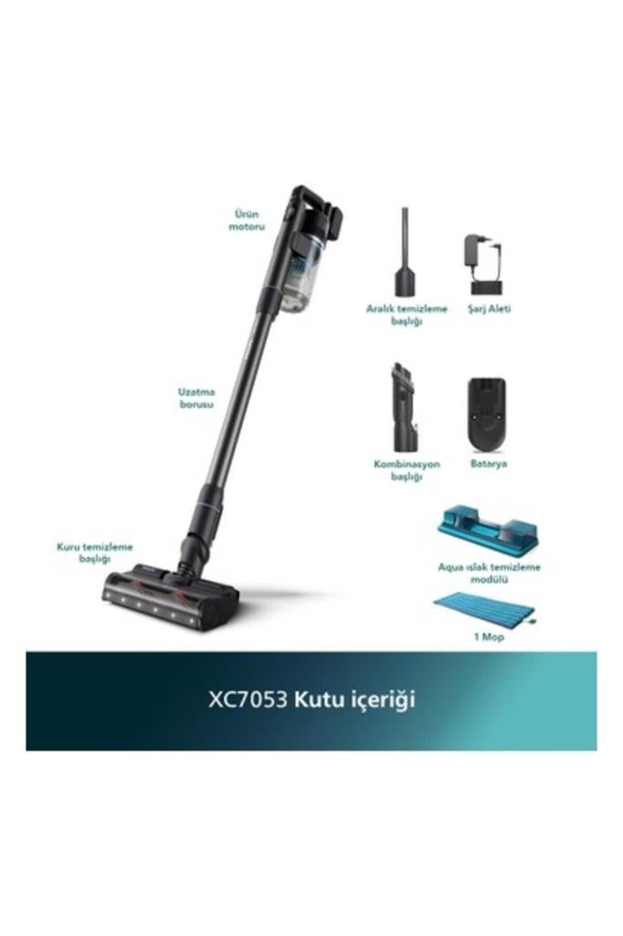 Philips 7000 Serisi Aqua XC7053/01 Şarjlı Dikey Süpürge Teşhir