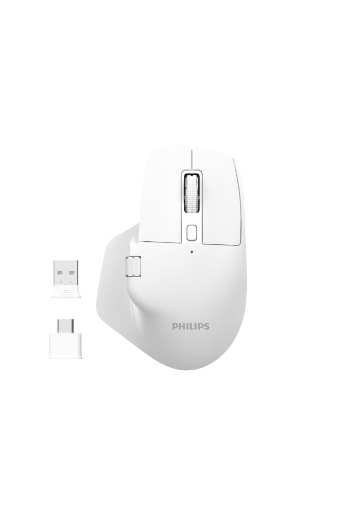 Philips SPK7858 Beyaz Şarjlı Sessiz Optik Kablosuz Mouse Teşhir